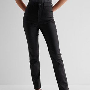 Express Super High Waisted Black Coated '90s Slim Jeans